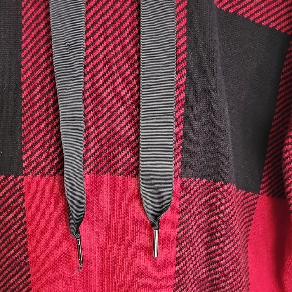Westport Red and Black Plaid Hoodie with Drawstring - Picture 4 of 6